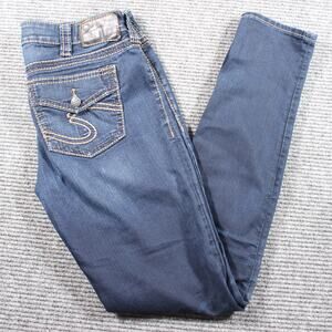 Silver Jeans  Womens 31x31 Dark Wash Suki Mid Super Skinny Super Stretch
